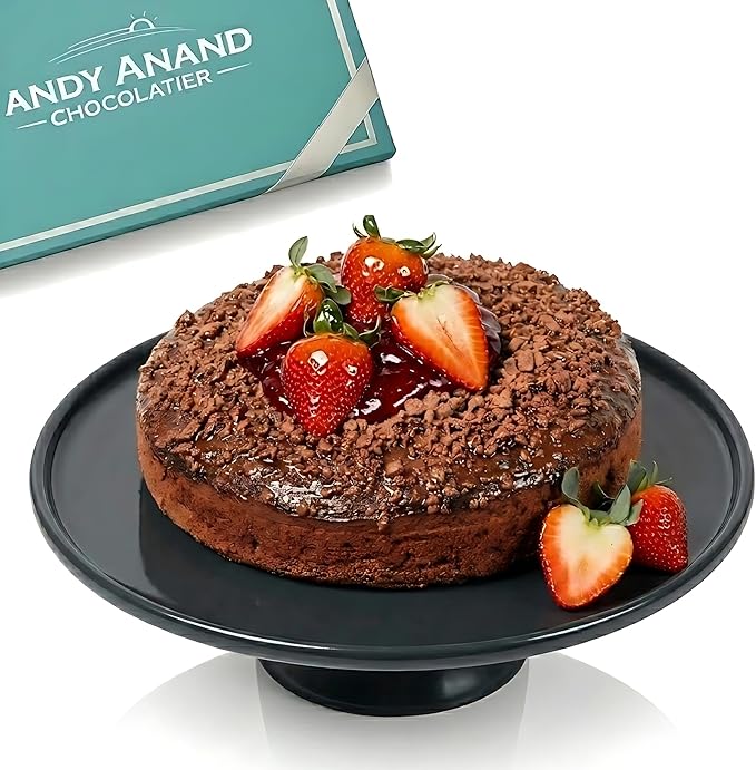 Andy Anand Chocolate Strawberry Cake, 9-Inch, 2.5 lb – Freshly Baked, Rich Chocolate & Strawberry, No Preservatives, Birthday Gift Box