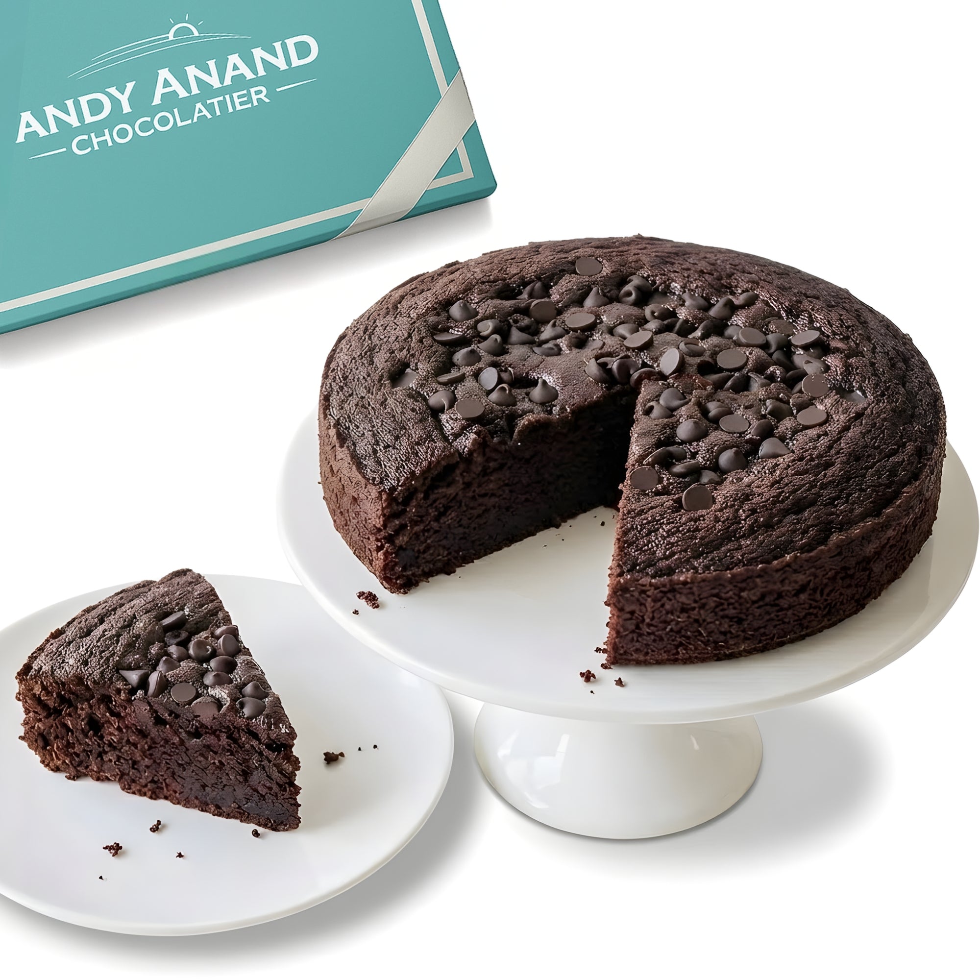 Andy Anand Sugar-Free Dark Chocolate Chip Cake, 9-Inch, 2.8 lb – Diabetic-Friendly, No Preservatives, Gourmet Perfectly Boxed Birthday Gift