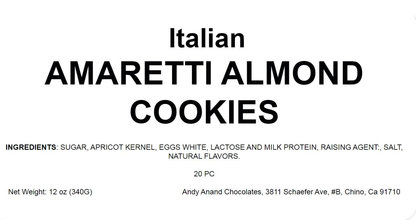 Andy Anand Italian Amaretti Almond Cookies, 20 pc, 8 Flavors – Gluten-Free, Baked in Italy, Authentic Recipe, Birthday & Holiday Gift Box