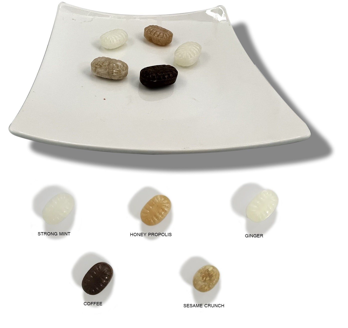 Andy Anand Sugar-Free Hard Candy Variety Pack (85 pc, 7 oz) | Ginger, Coffee, Sesame, Menthol, Propolis | Local SoCal Bakery