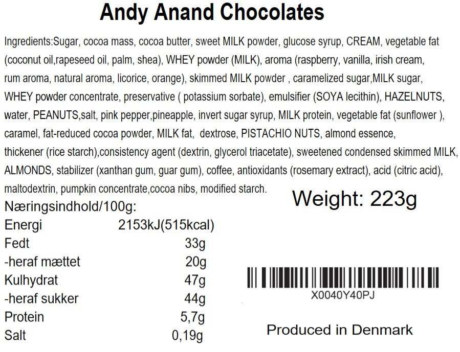 Andy Anand Gourmet Belgian Chocolate Bonbons Gift Box, 25 pc – Assorted Bon Bon Collection, European Craftsmanship, Birthday & Holiday Gift