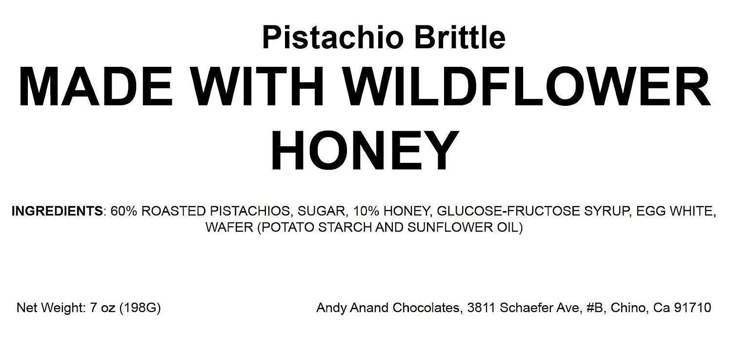 Andy Anand Roasted Pistachio Soft Turron Nougat, 7 oz – Spanish Homemade-Style, Wildflower Honey, Gluten-Free Gourmet Snack Gift Box