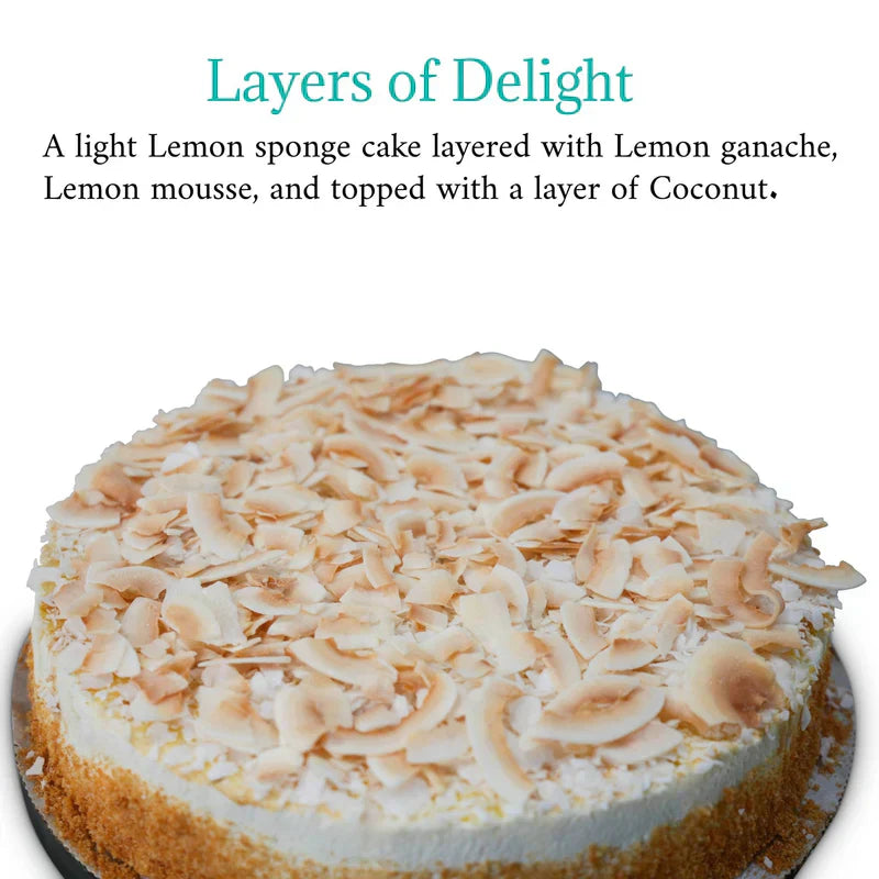Andy Anand Gluten-Free Dairy-Free Coconut Lemon Cake (9-inch, 2.9 lbs) | Local SoCal Bakery