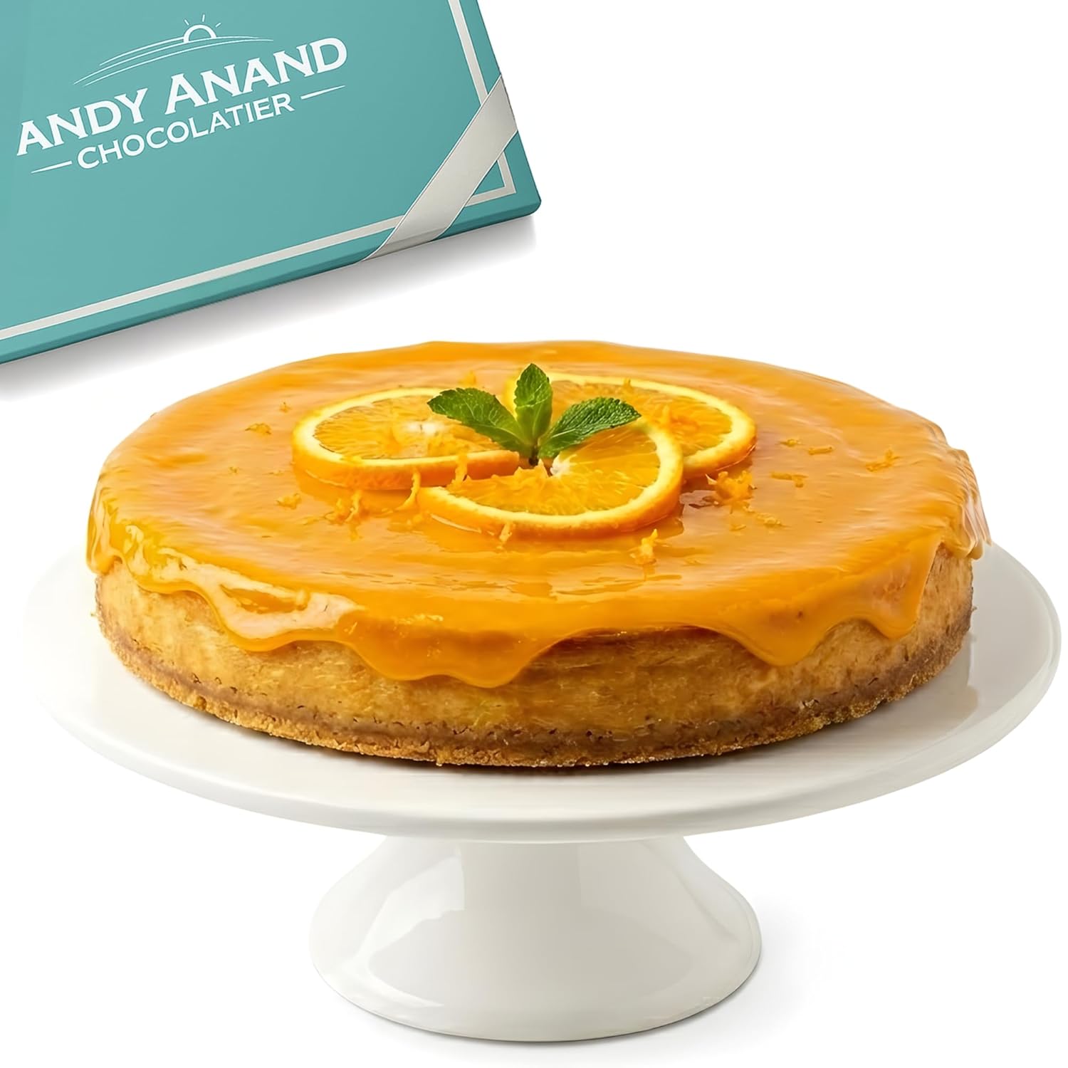 Andy Anand Orange Cake, 9-Inch, 2 lb – Hand-Baked, Fresh Orange Flavor, All-Natural Ingredients, No Preservatives, Birthday & Holiday Gift