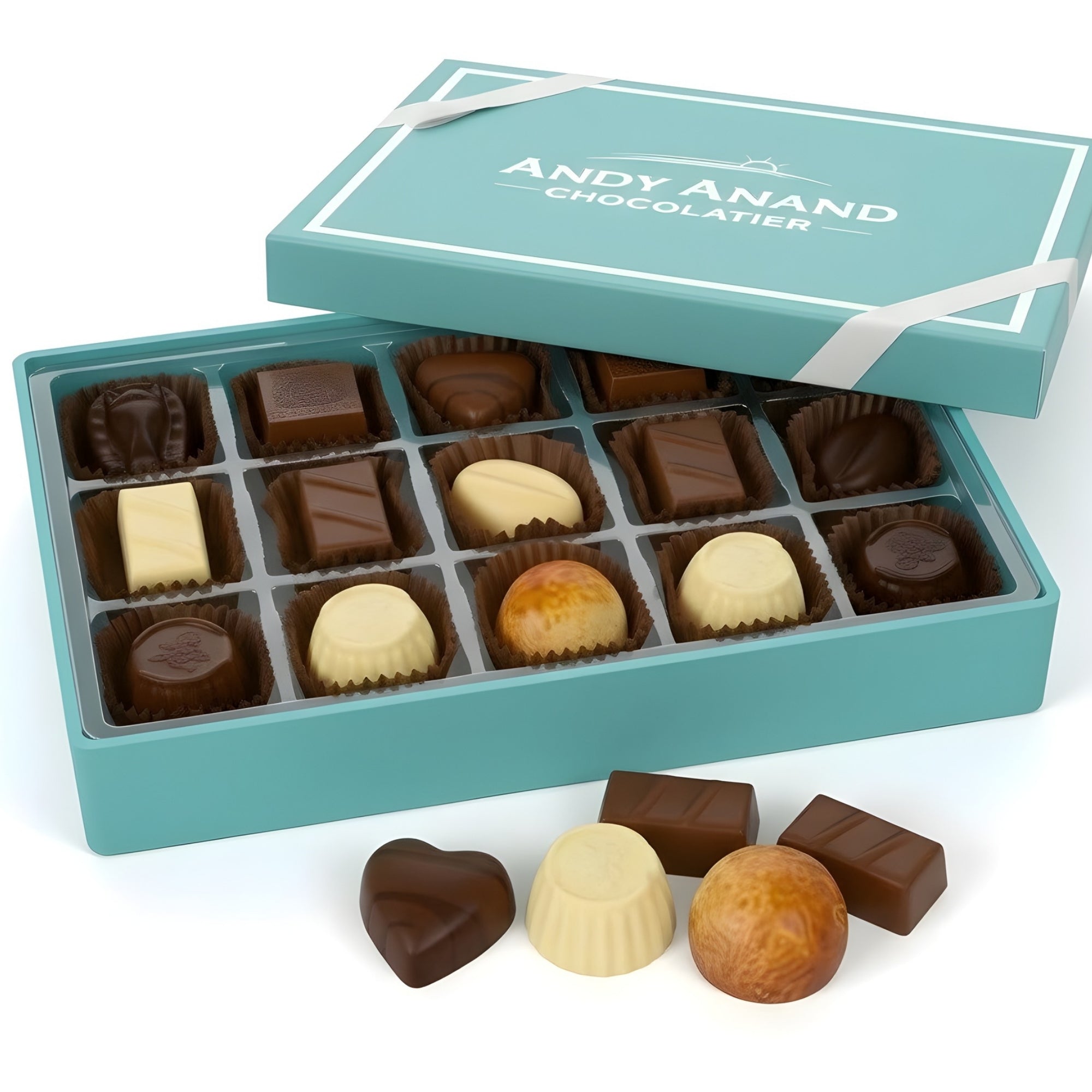 Andy Anand Sugar-Free & Gluten-Free Belgian Chocolate Truffles, 15 pc – Diabetic-Friendly, Assorted Flavors, Birthday & Valentine's Gift Box