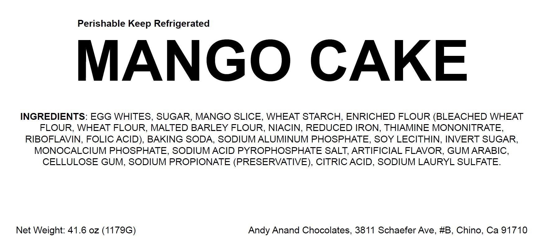 Andy Anand Mango Cake, 9-Inch, 2.6 lb – Rich Tropical Dessert with Real Mango Slices, Moist Texture, Birthday & Celebration Gift Box