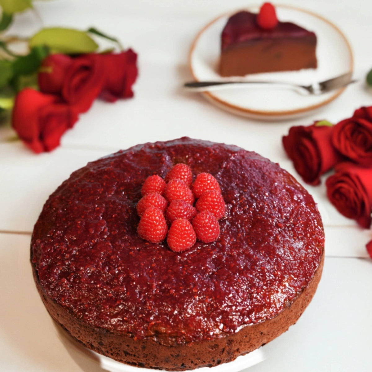 Andy Anand Chocolate Raspberry Cake, 9-Inch, 2.8 lb – Real Chocolate Truffles, Luxuriously Creamy, Birthday, Wedding & Anniversary Gift Box