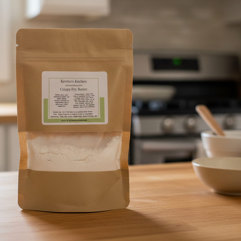 Kevmo's Fry Batter - Full Bag Kitchen Scene